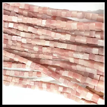 Gamtos rožinė opals kvadrato formos perlas akmens stygos dydis 4x4mm 6x6mm už pakabukai apyrankės padaryti papuošalai išvados papuošalų detalės