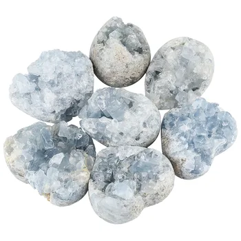1Pc Gamtos Mėlyna Celestite Gydomųjų Mineralinių Kristalų Sankaupos Geode Nereguliarus Gem Akmens Namų Puošybai Pavyzdys (80g-150g)