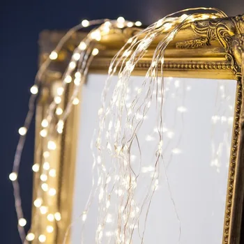 200LED Lauko LED String Žibintai Varinės Vielos Pasakų Šiltos Baltos Spalvos Šviesos Girlianda Vestuves Kalėdinė Dekoracija Saulės Šviesos