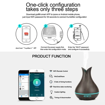Smart Wifi Oro Drėkintuvas eterinius Aliejus Aromaterapinis Difuzorius su Alexa, Google App 