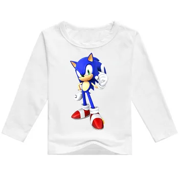 Pavasarį, Rudenį 2-16Y Mados Anime Sonic The Hedgehog Marškinėliai Vaikams, Cartoon Kūdikių Berniukų ilgomis Rankovėmis Viršūnes Paauglių Mergaičių Komplektai