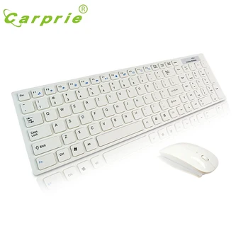 CARPRIE 2.4 G Belaidę Klaviatūrą, Plonas Baltas Bevielis USB Imtuvas, Bevielis Klaviatūros ir Optinės Pelės Rinkinys 20J Lašas Laivybos