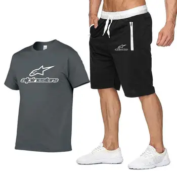 2020 Mada, t-marškinėliai, Šortai Rinkinys Vyrams Vasaros 2vnt Tracksuit+Šortai Rinkiniai Paplūdimio Mens Atsitiktinis Tee Marškinėliai Nustatyti Sportswears