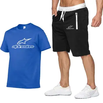2020 Mada, t-marškinėliai, Šortai Rinkinys Vyrams Vasaros 2vnt Tracksuit+Šortai Rinkiniai Paplūdimio Mens Atsitiktinis Tee Marškinėliai Nustatyti Sportswears