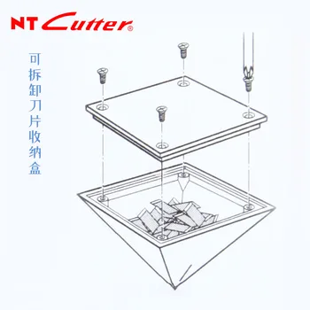 Japonijos importuotų NT Cutter tlk-400P, naudingumas peilis, peilio saugojimo dėžutė, sulankstomas peilis lauke, peilis pertraukiklis