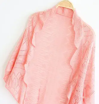 Topshop Moterų megztinis tuščiaviduriai ploni megztiniai prarasti šikšnosparnių rankovėmis oro kondicionavimo sistema marškinėliai apsauga nuo saulės, marškinėlius maža skara megztinis kailis
