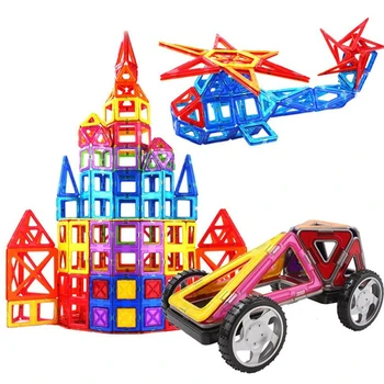 54pcs/set Didelis Dydis Magnetiniai Blokai Trikampis Kvadratinių Plytų Magnetinio Dizaineris Statybos Žaislai Vaikams Dovanų