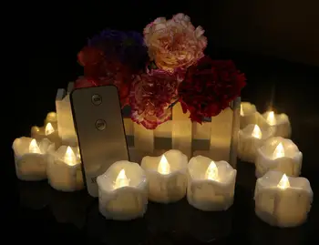24pcs Baterija Votive Žvakės Su Nuotolinio valdymo pulto,Nuotolinio Led Žvakės,Mažų Arbatos Žibintai,Šalies Žvakės,Elektroninių Žvakės Nuotolinio
