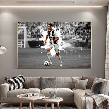 Modernios Futbolo Sienos Meno C-Ronaldo Plakatai Futbolo Žvaigždė Drobė Spausdinti Tapybos Sporto Grotuvas Nuotraukos Kambarį Namų Dekoro