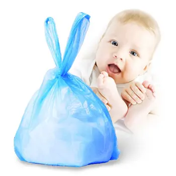Vystyklų Šiukšlių Maišą šiukšlių maišas kūdikių Ekologinio Šalinimo Vystyklų Maišeliai Su Kaklaraištis Rankenos -2 x Paketai 90 (iš Viso 180 Šalinimo Krepšiai)