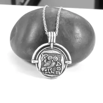 Senovinių Monetų Karoliai Graikų Pakabukas Pelėda Moterų Karoliai Įkvėpimo Geriausiais Draugais Dovana Jewelrys