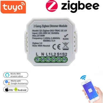 Tuya Zigbee 3.0 Bevielio ryšio Smart stiprumą Modulis 1 2 Gaujos 220V Smart Gyvenimo APP/Valdymas Balsu Veikia Su Alexa 