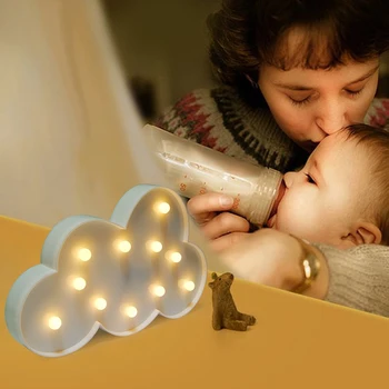 Darželio Lempa LED Naktinis Apšvietimas Pusmėnulio Debesis Star stalinės Lempos Šalies Gimtadienio Miegamojo Sienos vaiko Kambaryje Vestuvių Dekoravimas