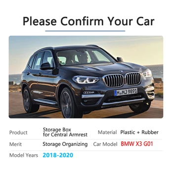 Automobilių Organizatorius Reikmenys BMW X3 G01 2018 2019 2020 Porankiu Dėžutės Saugojimo Sukrovimas Valymas Monetų Dėžutė X3M xDrive 20d 20i
