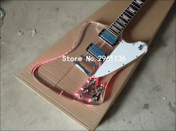2019 Aukštos kokybės Kinijos elektrinė gitara, Akrilo gitara su LED žibintai,Custom elektrinė gitara, nemokamas pristatymas