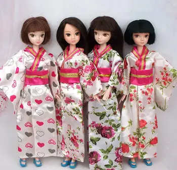 Rankų darbo Mados Lėlės Drabužiai, Apranga Tradicinė Japonų Kimono Suknelė Barbie Lėlės, Už 1/6 BJD Lėlės Cosplay Kostiumų Vaikas Žaislas