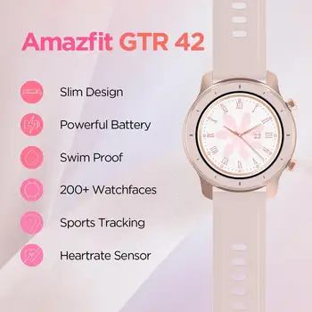 Sandėlyje Pasaulio Versija Naujų Amazfit VTR 42mm moterų laikrodžiai 5ATM Smartwatch 12 Dienų Baterija Muzikos Valdymo 