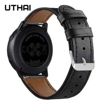 UTHAI 20mm natūralios odos watchband Samsung Galaxy Žiūrėti 42MM Aktyvios 2 S2 Žiūrėti strap Quick Release žiūrėti priedai