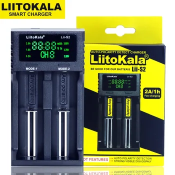 NAUJAS Liitokala Lii-S2 Dvigubas lizdas 18650 Baterijos Kroviklis 1.2 V, 3,7 V 3.2 V AA/AAA 26650 21700 NiMH li-ion baterija Smart Įkroviklis