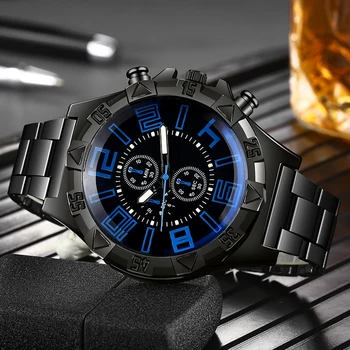 HEZHUKEJI Atsitiktinis Sporto Laikrodžiai Vyrams Blue Top Brand Prabangus Nerūdijančio Plieno Riešo Žiūrėti Žmogus Laikrodis Mados Laikrodis