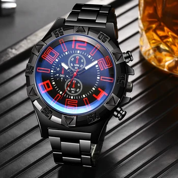 HEZHUKEJI Atsitiktinis Sporto Laikrodžiai Vyrams Blue Top Brand Prabangus Nerūdijančio Plieno Riešo Žiūrėti Žmogus Laikrodis Mados Laikrodis