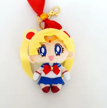 Anime Mielas 25-metį Sailor Moon Marsas, Merkurijus Jupiteris Venera Chibiusa Pliušinis Keychain Įdaryti Pliušinis Key Chain Bag Pakabukas