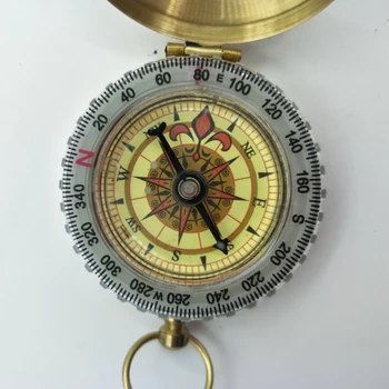 Naujas Aukso Spalvos Nešiojamų Kompasas, Kempingas, Žygiai Kišenėje Žalvario, Vario Kompasas Navigacijos su Noctilucence Displa