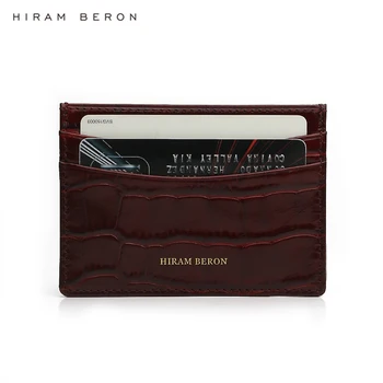 Hiram Beron asmeninę kortelės turėtojas telefono dėklas skirtas iphone XS XR 11 12 Pro Max prabangių odos gaminių krokodilo modelis dropship