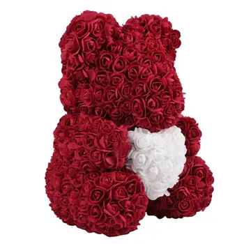 Valentino Dienos Dovana 25cm Rose Meškiukas Rožių Gėlių Lokys Dirbtinių Apdailos Gimtadienio, Vestuvių Dekoras Draugei Dovana