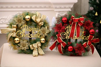 Papuošalai kalėdų vainikas 30 40CM aukso raudona kamuolys dekoratyvinis vainikas durų upscale vainikas