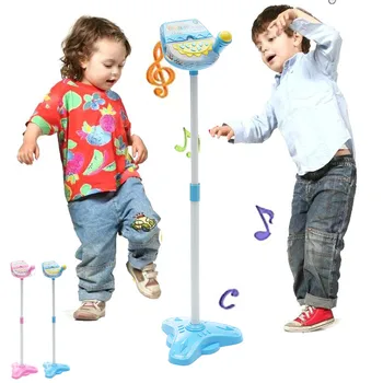 Karaoke Mašina Rinkinys 2 Mikrofonai Muzikos, Žaisti Žaislas Reguliuojamas Stovas Vaikas Namų Mergina Dainuoti Sistemos Vaikai, Berniukas Mikrofonas, MP3