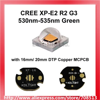 Cree XP-E2 R2 G3 530nm Žalia LED Spinduolis su KDLITKER DTP Vario MCPCB (1 pc)