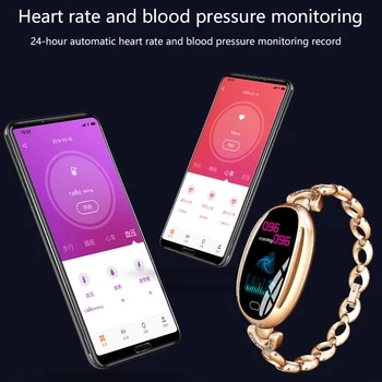 Moterų Smart watch mados kilnus su Širdies ritmas, kraujospūdžio stebėsenos Skambučių priminimas 