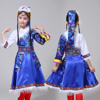 Rusijos pilietis veiklos drabužius vaikams, šiuolaikinių tautinių šokių drabužių mergaičių ir berniukų Kinijos šokių suknelė vaikų