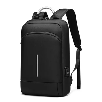 EURCOOL Plonas Verslo Nešiojamas Backpack15.6 Colių-Darbo Vyrų Kuprinė Unisex Black Slim Kuprinė Super Šviesos Paketas