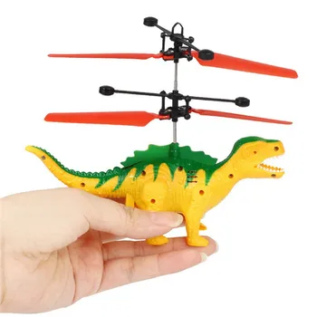 Mini Nešiojamą Skraidantis Dinozauras Sraigtasparnis Infraraudonųjų spindulių Indukcijos Žaislas RC Drone LED Žibintai Žaislas Drone Vaikų Dovanų