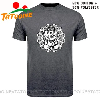 Tatooine Ganesh Mandala dizaino T-shirt, vyrų llustration Indijos Dramblių Dievas T marškinėliai vyrams Indų Ganesh Tee marškinėliai camisetas