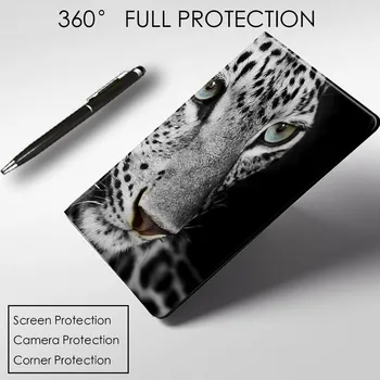 Kietas Laukinių Gyvūnų, Tigras, Liūtas, Vilkas PU Odos Smart Case Cover For iPad Oro 234 9.7