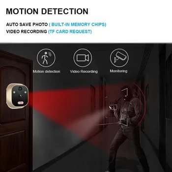 Topvico Vaizdo Durų Viewer Judesio Aptikimo Elektroninių Akutė Žiedo Doorbell Kamera Vaizdo-akies Saugumo Auto Foto Li-Baterija