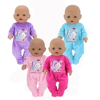 Šiltas Triušio jumpsuits Tinka gimęs kūdikis 43cm Lėlės Drabužiai Lėlės Priedai 17inch baby Doll
