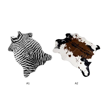 140*160cm Zebra/Karvės, Ožkos Spausdinti Kilimų Aksomo Imitacija Odos karvės odos Kilimai Gyvūnų Odos Natūralios Formos Kilimai Apdaila, Kilimėliai