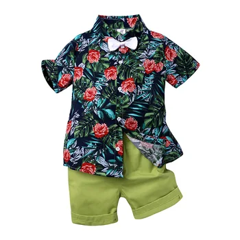 Bunvel Kūdikių Džentelmenas Drabužių Nustatyti Vasaros Boho Paplūdimio Gėlių Marškinėliai Topai+ Šortai 2vnt Komplektus Drabužių Nustatyti Kūdikio Kostiumas Rinkinys