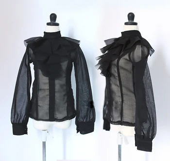 BJD doll colthes juoda siūlai šifono Europos stiliaus marškinėliai 1/3 BJD SD DD lėlės drabužių priedai