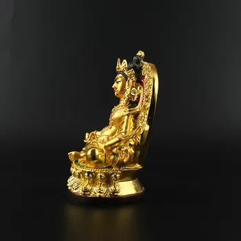 12cm Tsanbala/Jambhala Dervos Budos Statulėlės, Bodhisatvos Subtilus Budistų Tranic paauksuoti Lobis Pav Budos Statula