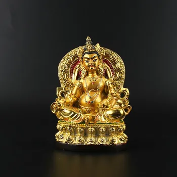 12cm Tsanbala/Jambhala Dervos Budos Statulėlės, Bodhisatvos Subtilus Budistų Tranic paauksuoti Lobis Pav Budos Statula