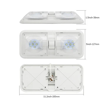 Automobilio Salono Dome Light Plastikinis Baltas LED Caravan ir Stogo Lubų Lempa 12V RV Valtis Stovyklautojas Priekabos
