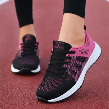 Greitas pristatymas Moterų laisvalaikio bateliai mados orui Vaikščioti akių nėrinių butas batai sportbačiai moterims 2019 tenso feminino 35-40