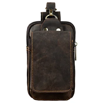 Odiniai vyriški laisvalaikio dizainas, mažas juosmens krepšys karvės odos mados mobiliojo telefono maišelis diržo maišelis cigarečių atveju mobiliojo telefono krepšys