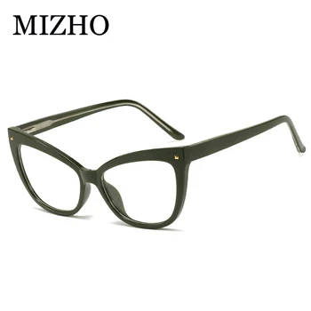MIZHO Prekės Dizaineris Dryžuotas Vintage Akiniai, Rėmeliai Moterų Optinis Mados Skaidrus Madinga, Cat Eye akiniai, Rėmeliai Moterų TR90
