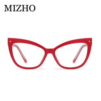 MIZHO Prekės Dizaineris Dryžuotas Vintage Akiniai, Rėmeliai Moterų Optinis Mados Skaidrus Madinga, Cat Eye akiniai, Rėmeliai Moterų TR90